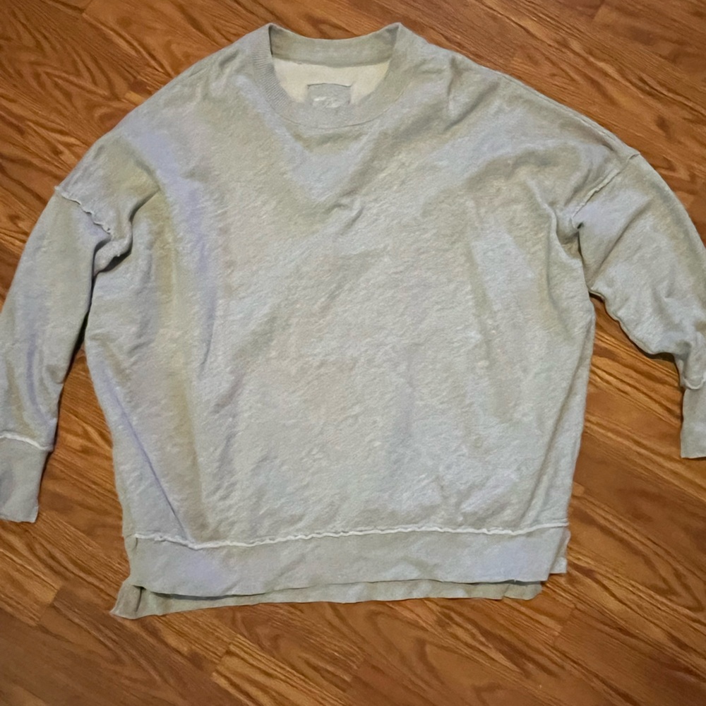 Aerie Heather Gray Ribbed Sweatshirt